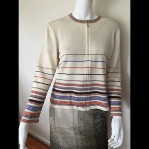 St John Sport wool blend zipper cardigan